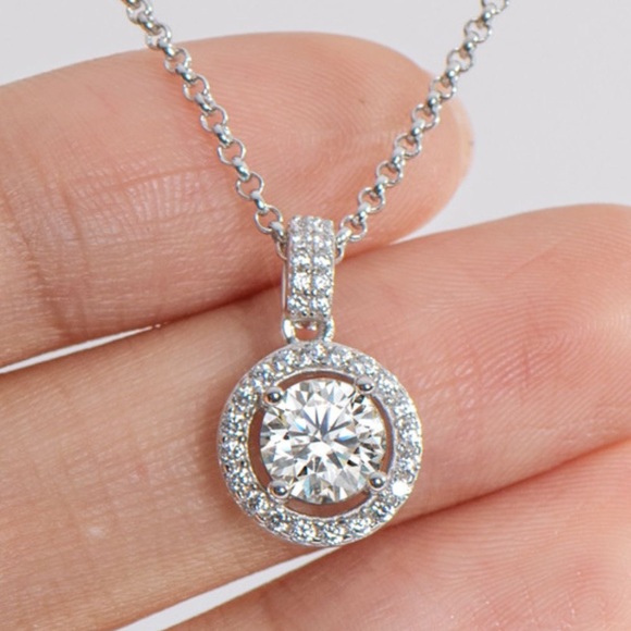 Zircon Pendant 925 Sterling Silver Necklace - Picture 2 of 6